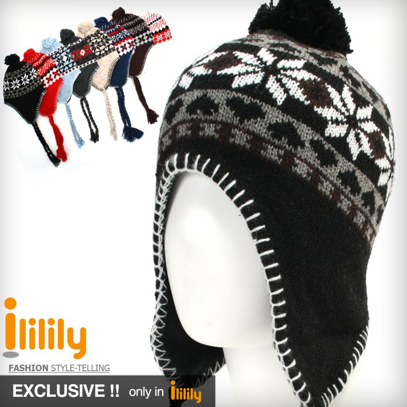 New Winter Beanie Skull Snowboard Ski Knit ear flap Hat  
