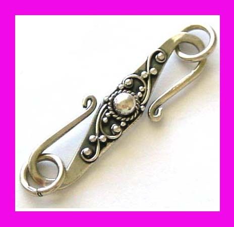 Huge Sterling Silver Bali Bead S Clasp 43mm #F021  