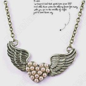   Retro Wing Heart Fashion Pendant Necklace 5012 *US Shipping  