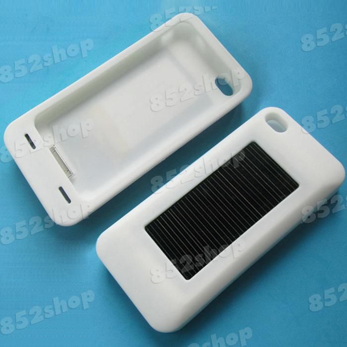 White Silicone USB Solar Battery Charger Case For IPod iPhone 3G 3GS 