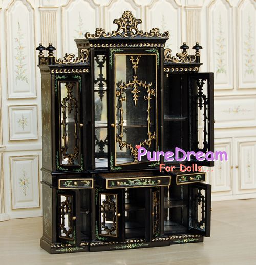 Royal Dollhouse Furniture Kitchen Dining Hutch Chinoiserie Breakfront 