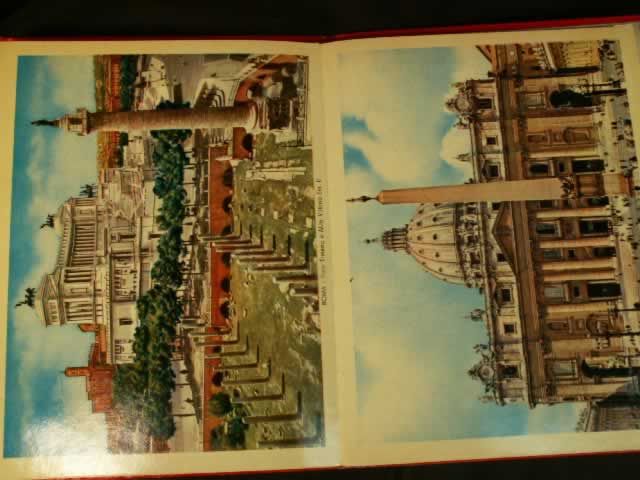   Roman Roma Souvenir Book 19 feet of Color Lithographs Map Italy  