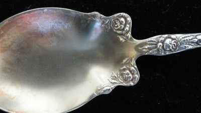Wallace Sterling Older Mark Serving Spoon Berry? Rose Pattern Gold 