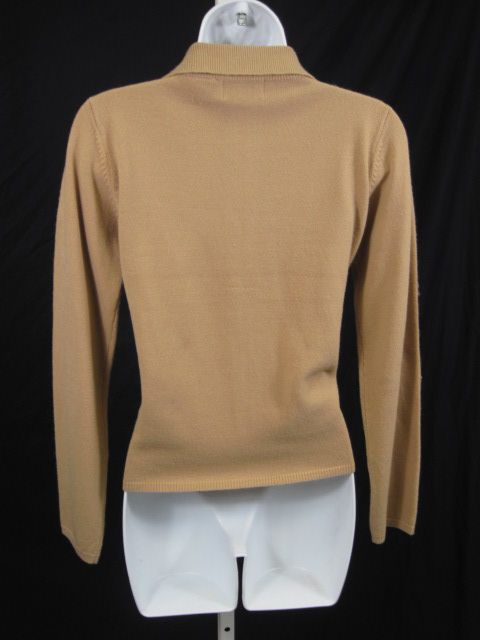COUSIN JOHNNY Tan Knit Cardigan Sweater Jacket SZ S  