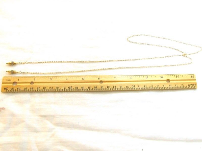VINTAGE SIGNED SARAH COVENTRY GOLD PLATED LONG ROPE CHAIN RHINESTONE 
