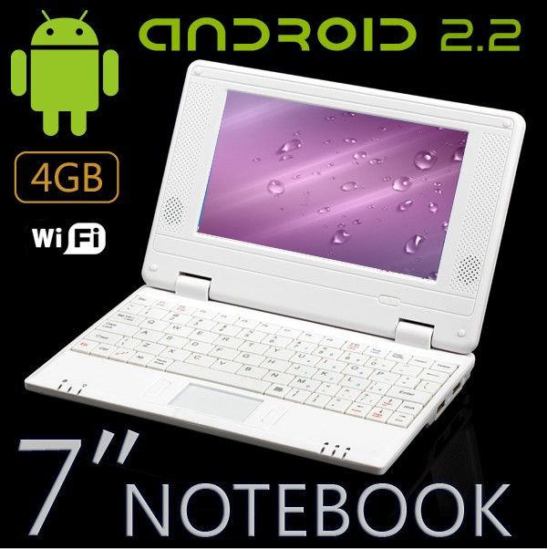 NEW 4GB 7 inch Android 2.2 Laptop Netbook Computer Harddisk 256MB RAM 