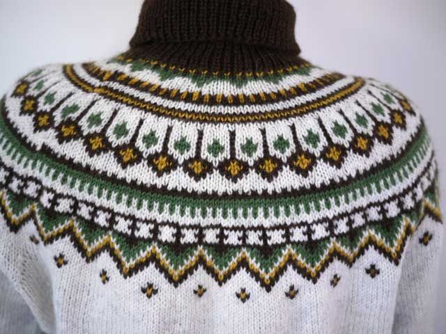 Vtg Norwegian Norway Fair Isle WOOL Sweater Hand Knit  