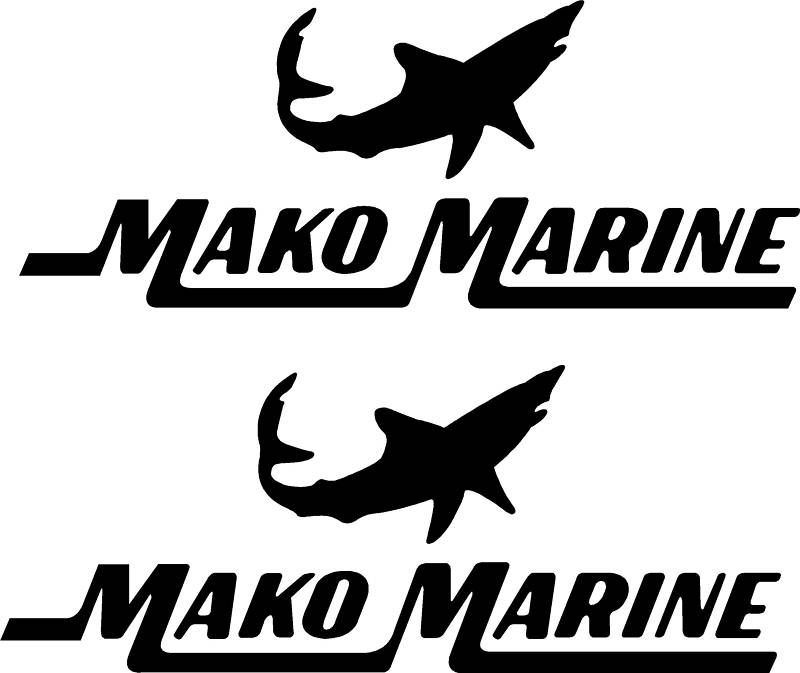 Qty 2 Mako Marine Boat Vinyl Sticker Decal 36  