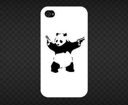 Banksy Graffiti Panda with Gun iPhone 4, 4S case (shirt graphics 