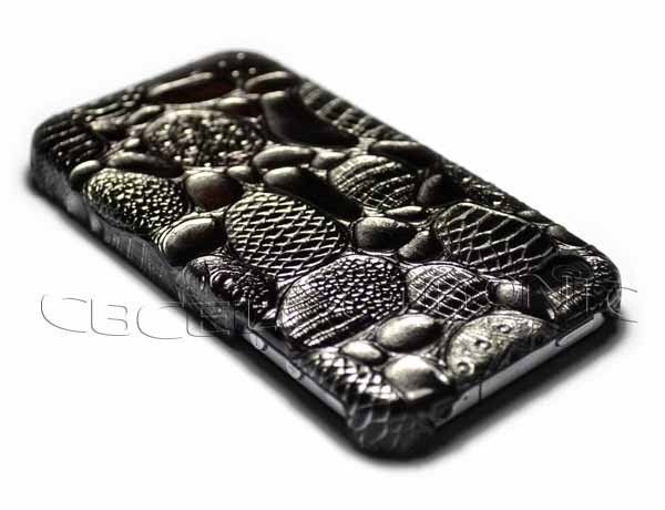 New Black leather hard case cover for iphone 4 4G TP12  