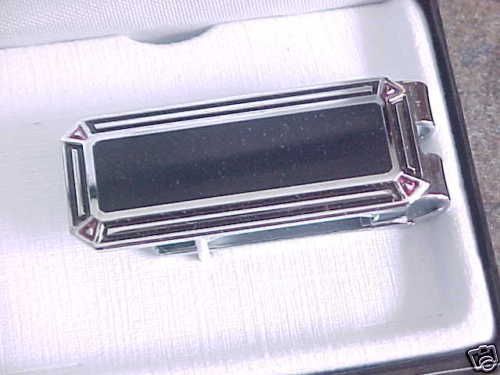 Colibri Stainless Steel and Black Enamel Money Clip  
