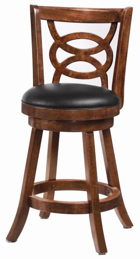 Pair of Cappuccino Finish Swivel Counter Height Stool Chairs by 