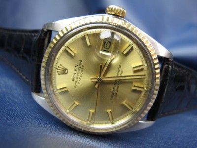   Vintage Rolex Datejust Stainless w/ Gold Bezel and Dial Ref 1601 #218