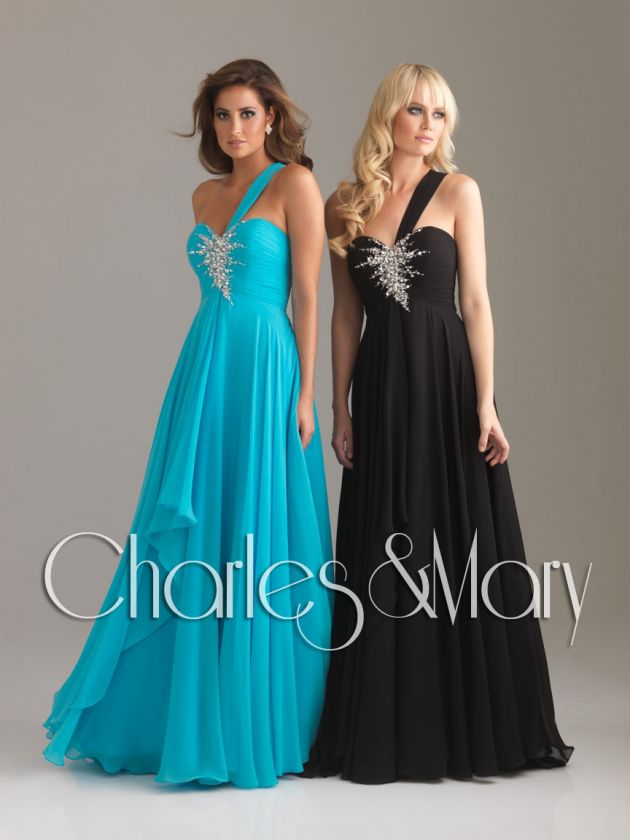    shoulder Chiffon Evening/Prom dress/Party/Ball gown/SZ 6 8 10 12 14