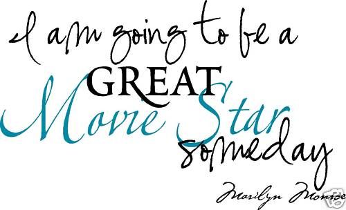 Wall words letter decal Marilyn Monroe Quote Movie Star  