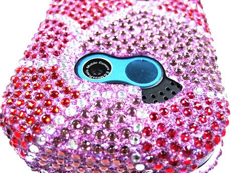 HEARTS PINK DIAMOND BLING CRYSTAL FACEPLATE CASE COVER LG NEON GT365 